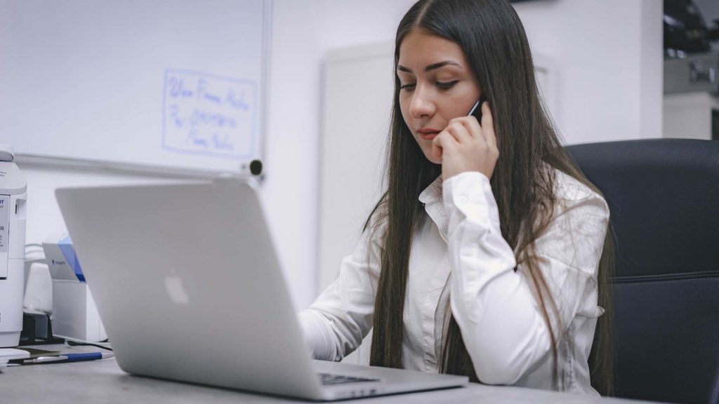 personal assistant taking a call